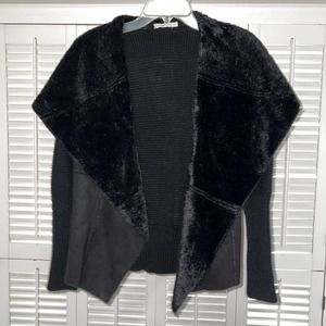 Hazel faux fur shawl collar cardigan